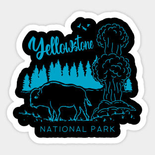 Yellowstone National Park Minimalist Sticker